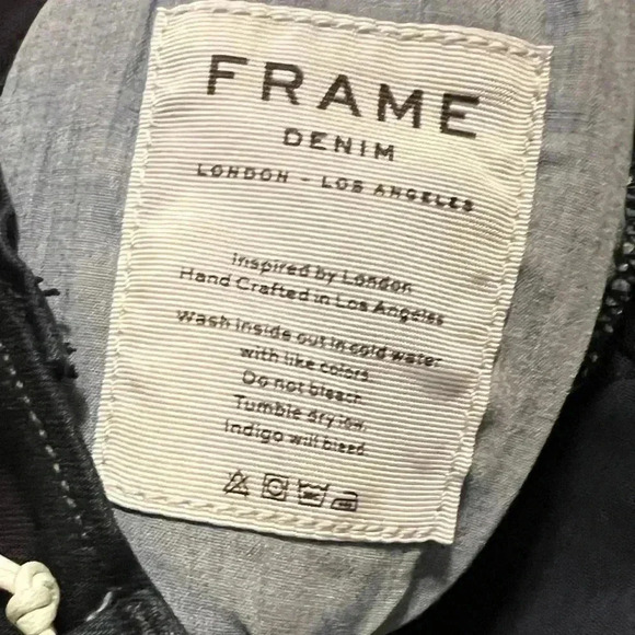 FRAME Le Crop Bell Flare Jeans Rockview Blue Dark Wash NWT - Picture 6 of 10